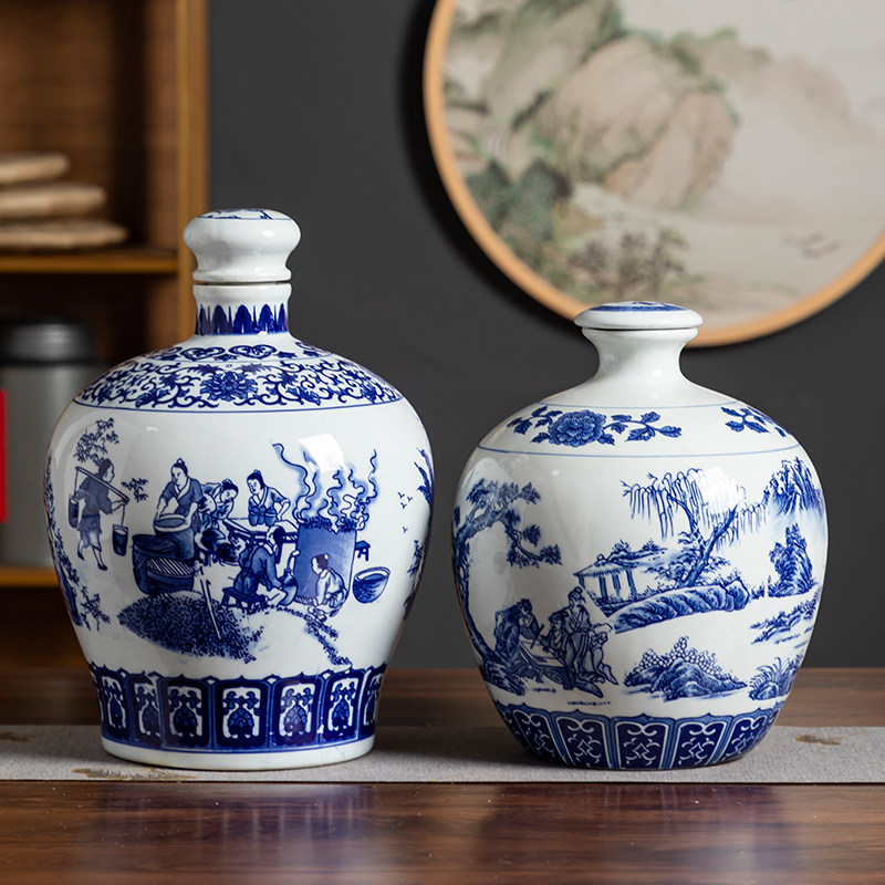 陶瓷酒坛10斤酒瓶收藏酒壶装饰酒具酒罐工艺酒缸散装白酒包装