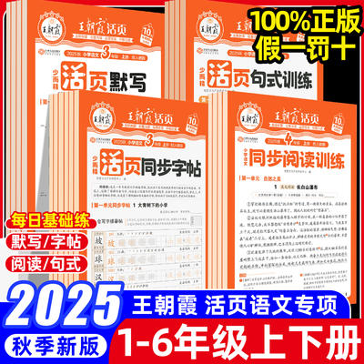 2025王朝霞活页同步阅读理解句式训练练字帖看图写话一二年级三四五六年级下册上册每日一练语文专项训练习册大全寒假作业字词积累