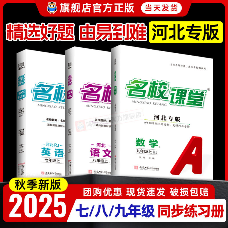 河北专版】2025初中名校课堂七八年级上下册数学英语九年级全一册语文物理道德化学历史同步练习册训练试题单元测试卷必刷题旗舰店