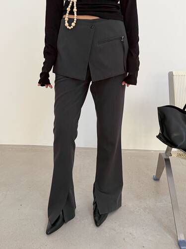 waitmore春季新款两件套屁帘西裤