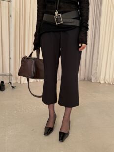 女复古百搭七分中裤 裤 子潮 显瘦微喇休闲西装 waitmore通勤简约修身