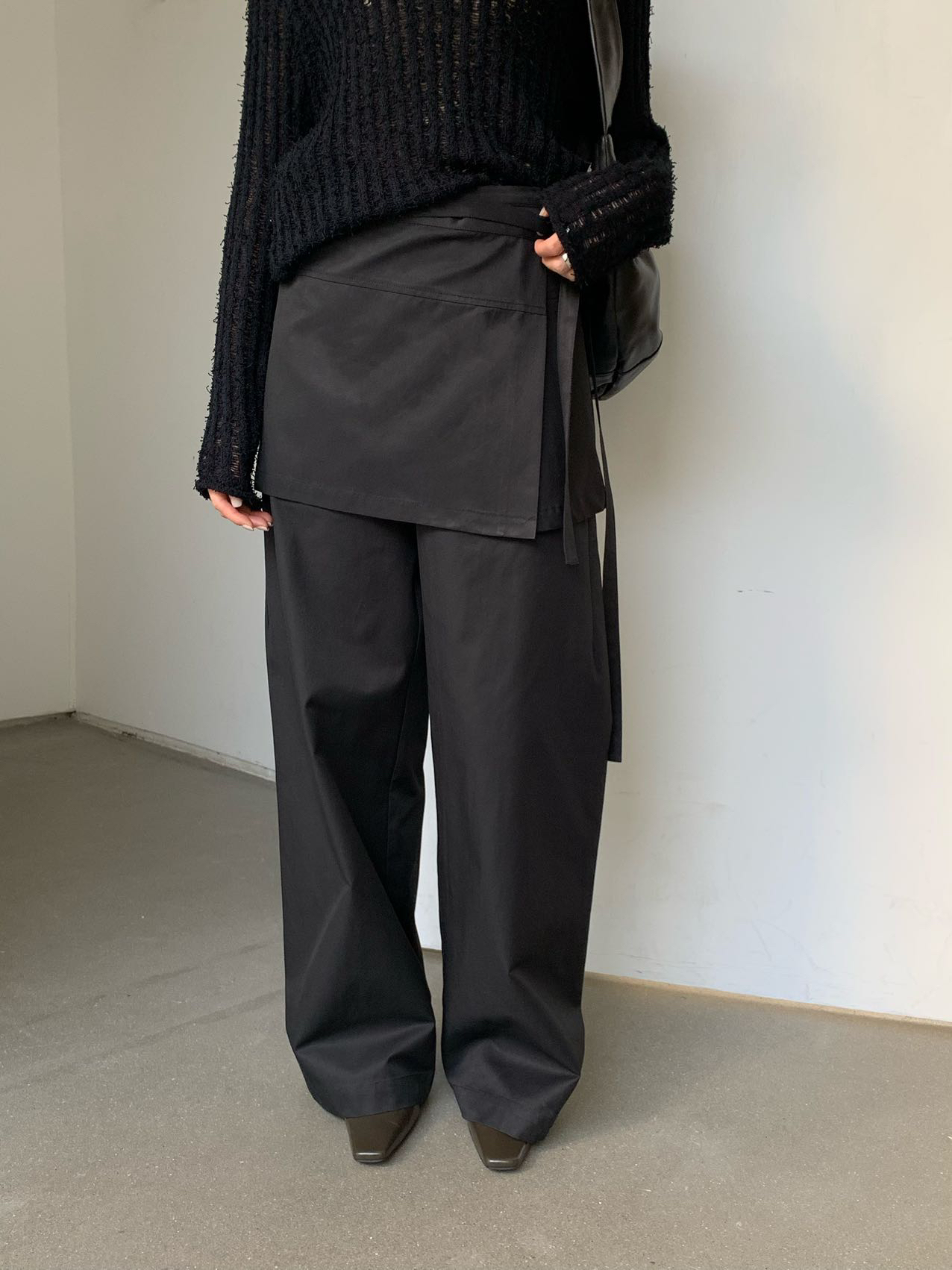 WAIT MORE可拆卸两件套阔腿裤女