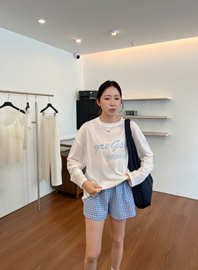 widelia休闲长袖防晒衫上衣女2025夏季宽松慵懒风微透字母印花t恤