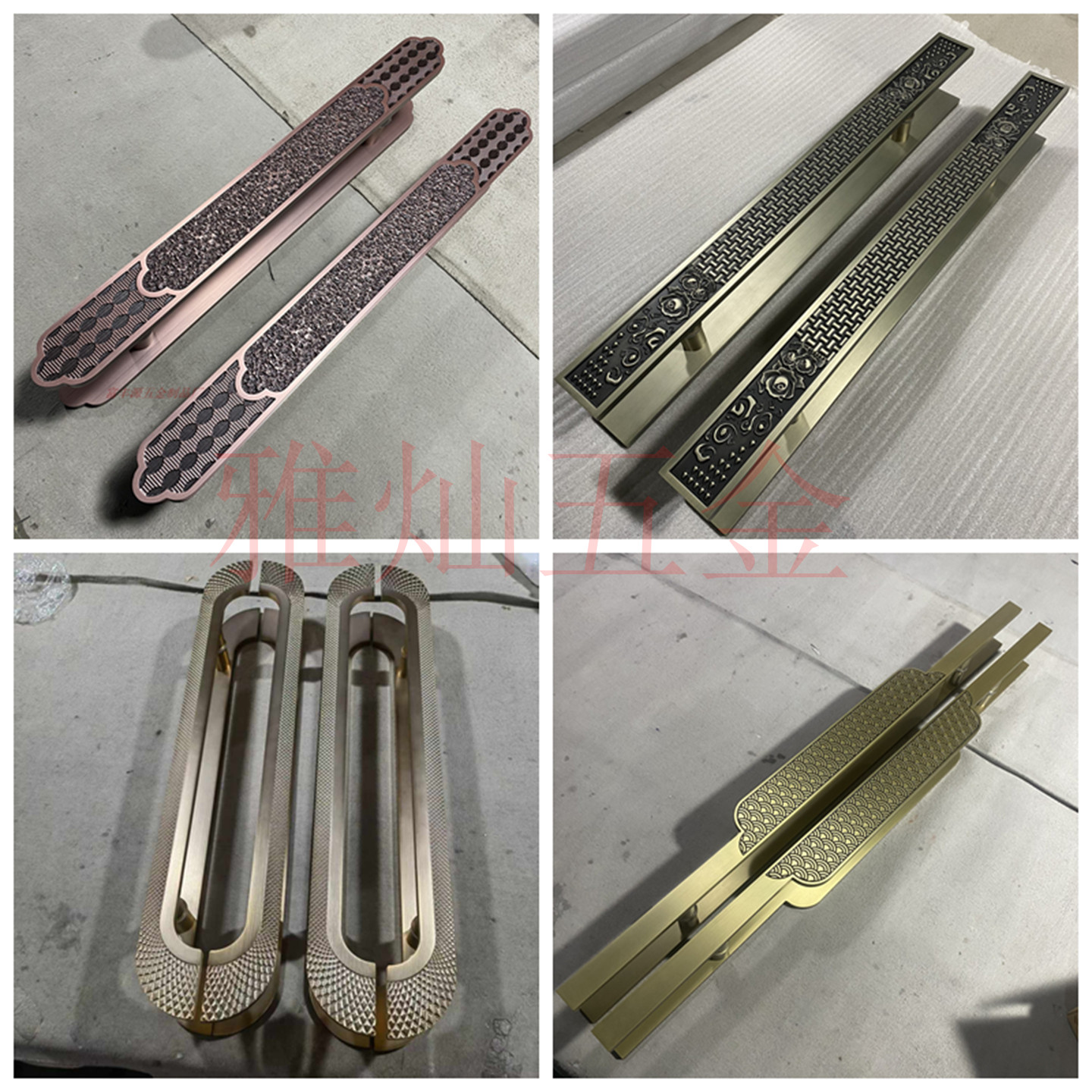 新中式仿古铜玻璃大门拉手木门门把手酒店宴会包厢门拉手logo定制