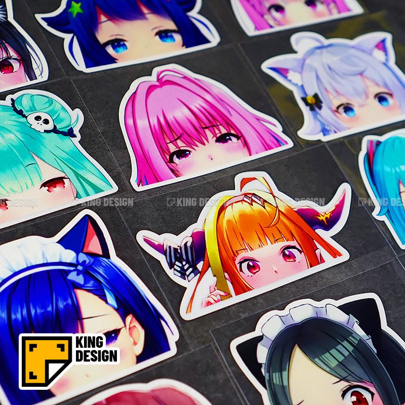 国王车贴 二次元美女卡通jdm贴纸 反光后窗油箱盖电动车电脑贴画