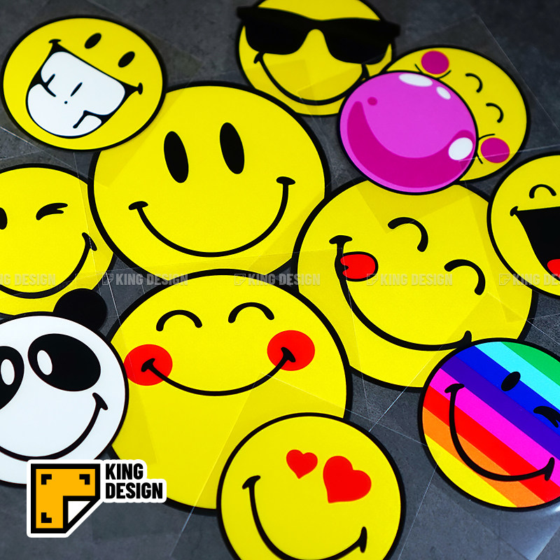 反光车贴国王经典微笑表情可爱