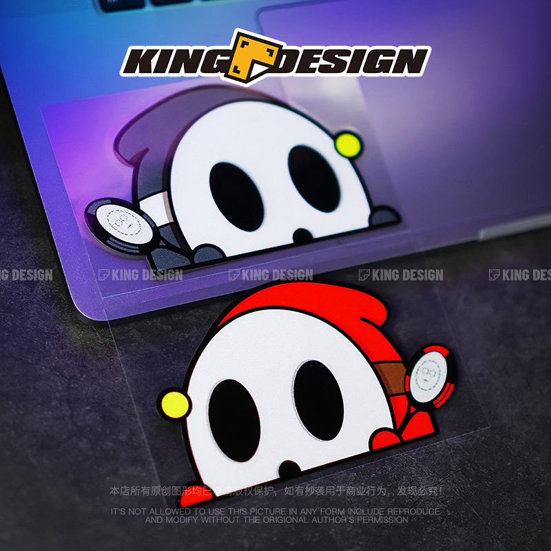 国王车贴 超级马里奥害羞小子扒窗贴 游戏可爱周边摩托汽车反光贴