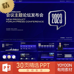 国际感高端电子商务会议总结汇报提案咨询财务品牌营销PPT模板