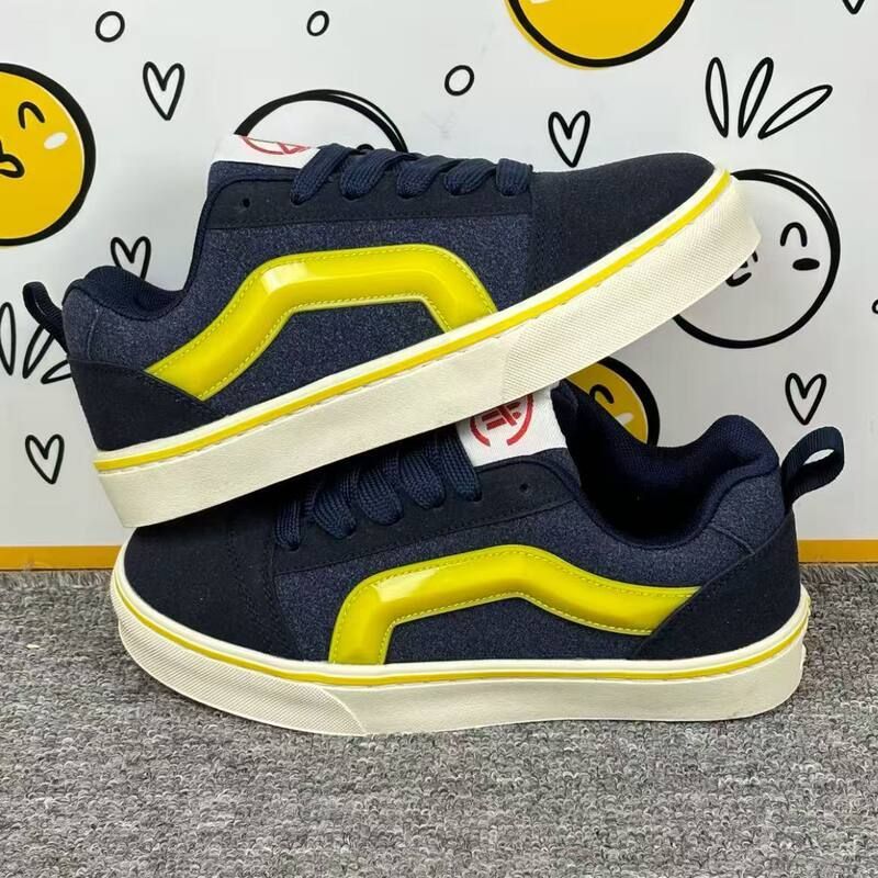 国潮拼色牛仔板鞋女春秋新款休闲运动鞋透气耐磨情侣款