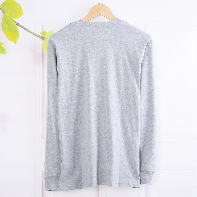 남성 중년 및 노인 속옷 순면 긴팔 가디건 가을 코트 단층 면모 가디건 더블 브레스트 플러스 사이즈 따뜻한 가을 코트