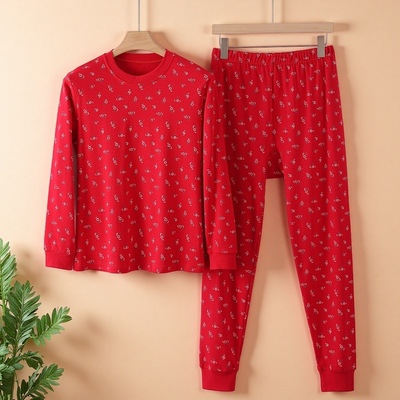 老人纯棉秋衣秋裤女士宽松加大棉毛衫线衣中老年妈妈保暖内衣套装