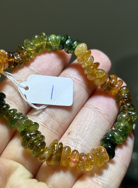 天然碧玺手链 碎石手串 糖果色 碧玺碎石超值小手串     一物一图