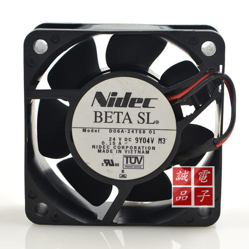 nidec D06A-24TS8 01 24V 0.15A 6025 双滚珠 2线 超静音散热风扇