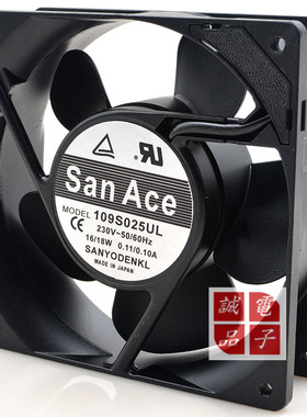 三洋 230V 220V 109S025UL 14/12W 12038 12CM 机柜交流散热风扇