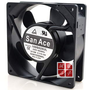 109S025UL 12W 三洋 12CM 220V 12038 机柜交流散热风扇 230V