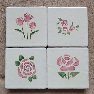 厨房卫生间阳台户外花园瓷砖 田园风格 10cm手绘彩色花砖法式