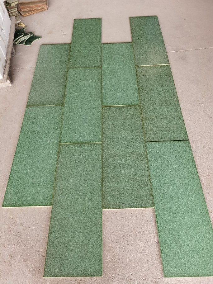 300*800mm绿色哑光地砖15mm厚度全瓷墙砖厨房卫生间阳台瓷砖田园