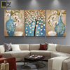 American style style a living room Decorative painting Restaurant Entrance Hanging picture bedroom Bedside mural European style Vertical version Aisle Triptych
