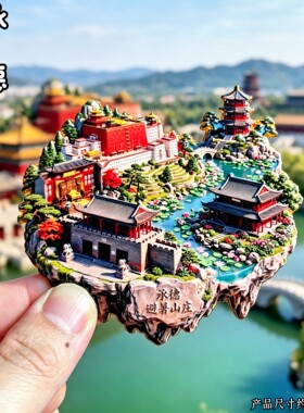 承德避暑山庄3D冰箱贴伴手礼