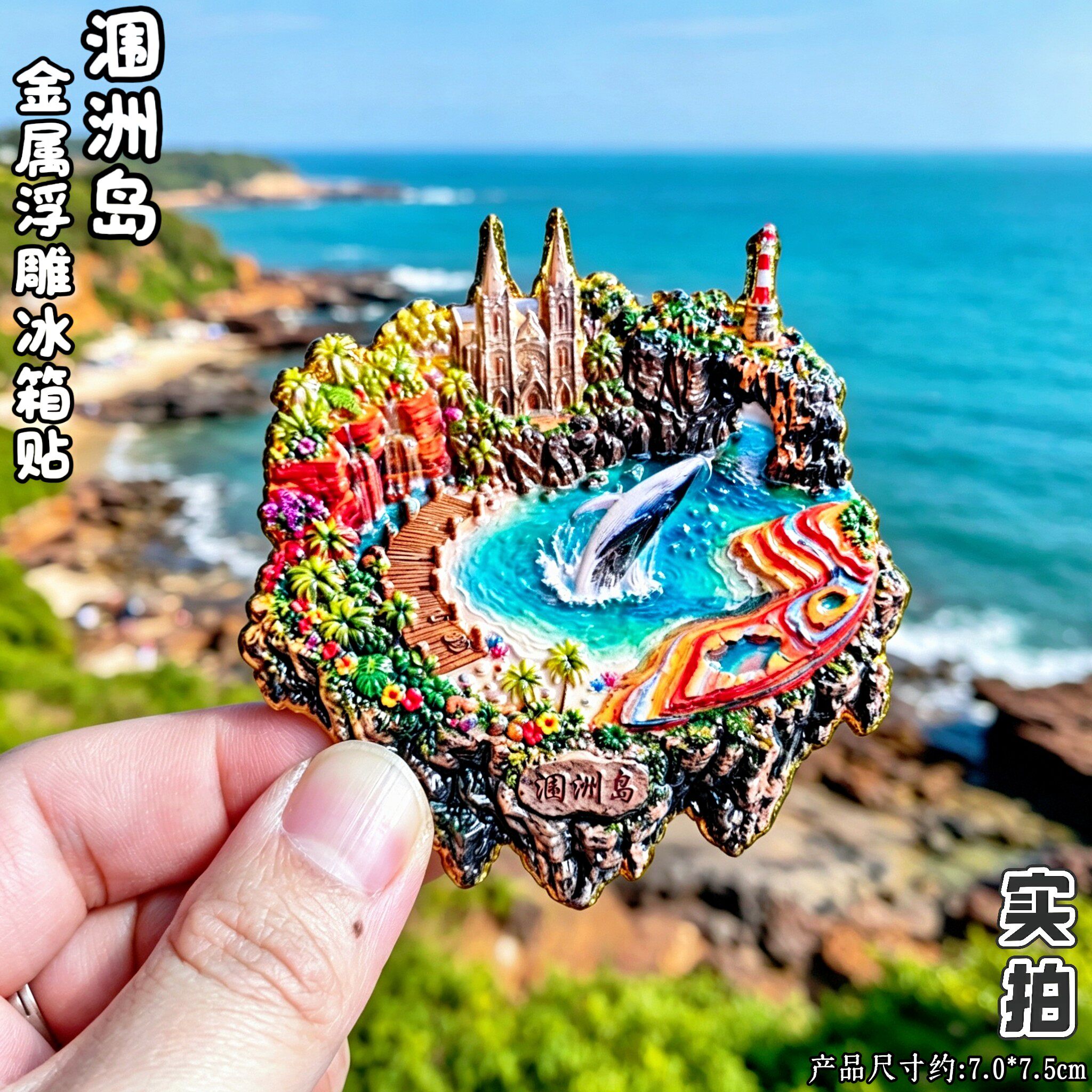 广西北海涠洲岛鲸鱼立体冰箱贴