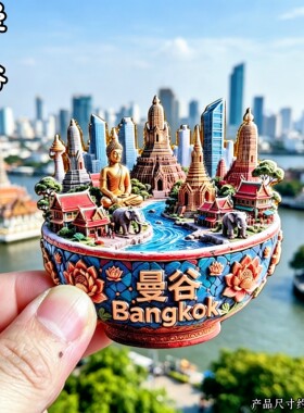泰国曼谷金属3D大象冰箱贴伴手礼