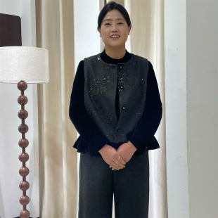 端庄大气贵夫人三件套 女中老年妈妈装 新中式 风刺绣马甲套装