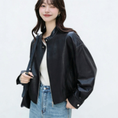 头层真皮皮衣女高级绵羊皮夹克欧洲站2026春显瘦立领通勤休闲外套