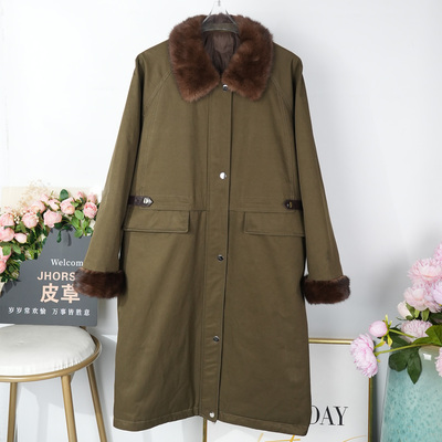 2025冬季高级水貂毛领羽绒服女士中长款鹅绒大衣外套保暖厚面包服