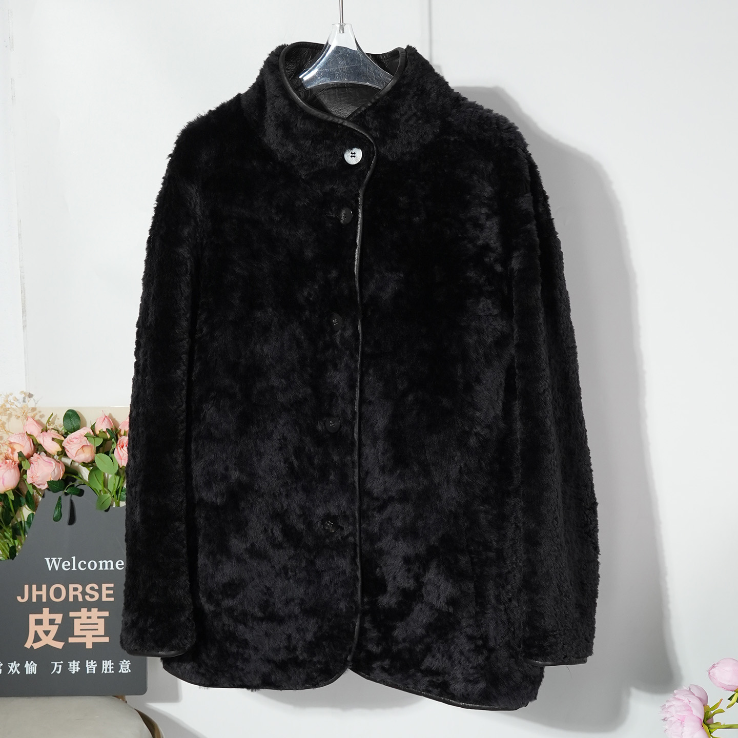 拉贡羊羔毛真皮毛一体外套女2025冬高级轻奢立领宽松皮草整皮大衣