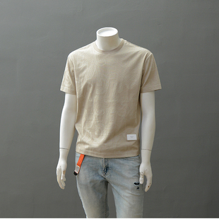 T恤男圆领2025夏季 衫 潮牌大码 半袖 个性 小众复古立体压花字母短袖