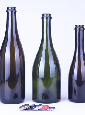 起泡酒瓶饮料瓶耐压力16公斤350ml750ml玻璃瓶茶色墨绿色空瓶子