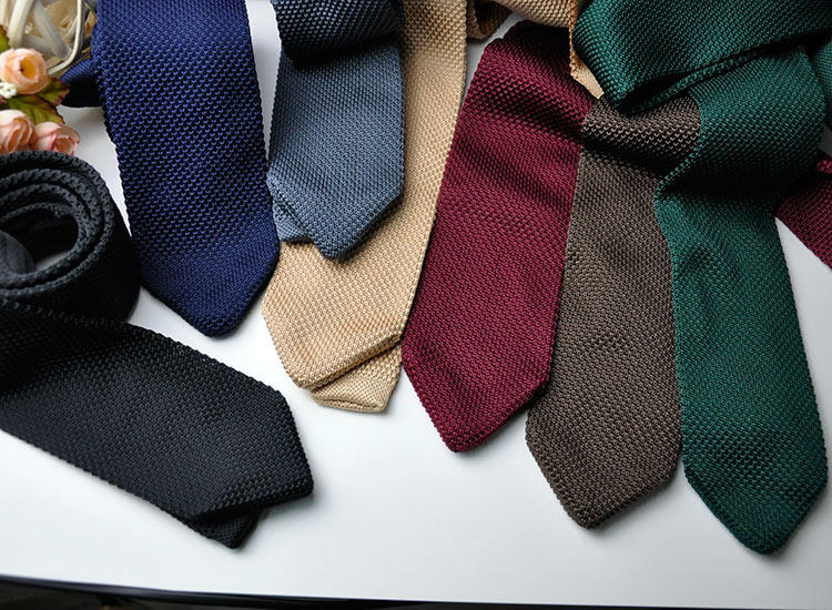 男韩版领带针织休闲编织黑色纯色