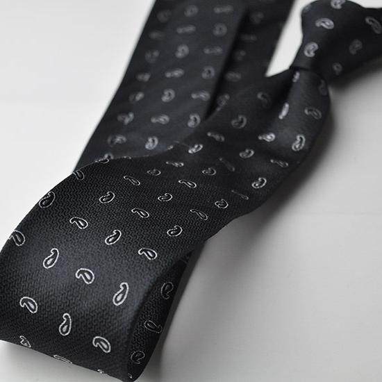 大牌外贸原单真丝男士商务正装领带高端商务黑色绣花7cm桑蚕丝