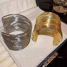 2025新款简约甜美饰品个性辣妹几何形手镯女时尚百搭开口手环臂环