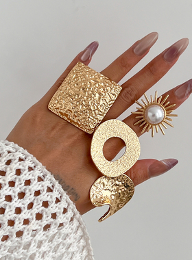 欧美跨境时尚个性夸张戒指