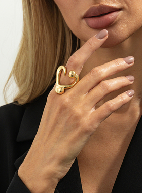 钉子爱心戒指纯天然宝石