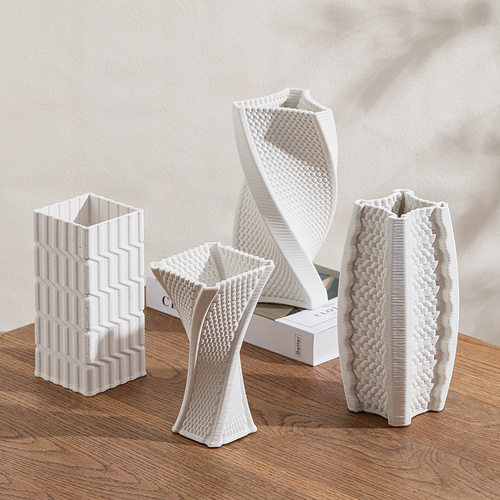 3D打印陶瓷花瓶摆件客厅插花摆件高级感轻奢风现代家居装饰品摆件