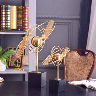 创意轻奢金属地球仪摆件客厅玄关样板间书房办公室桌面装饰品摆件