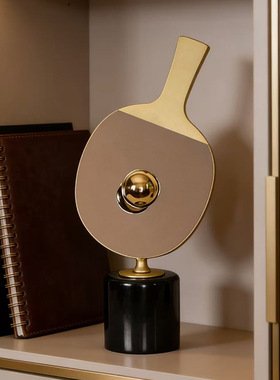 创意乒乓球摆件羽毛球奖杯客厅玄关样板房办公室高级感装饰品摆件