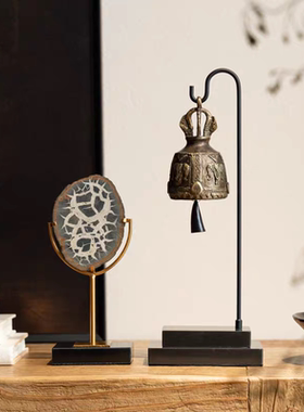 高级感木化石摆件意式轻奢个性艺术品售楼处客厅玄关软装饰品摆件