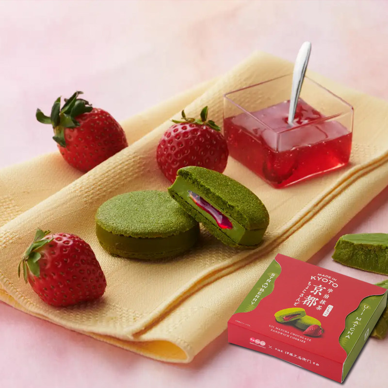 日本成田机场限定伊藤久右卫门宇治抹茶草莓巧克力夹心饼干礼盒