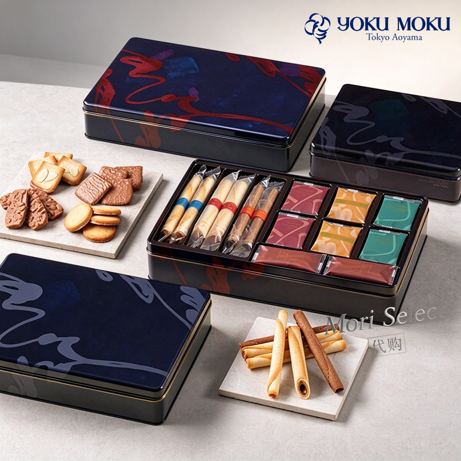 日本YOKUMOKU黄油雪茄蛋卷曲奇巧克力饼干组合冬季限定礼盒进口
