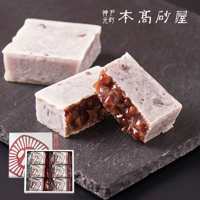 本高砂屋四角薄皮金锷红豆糕