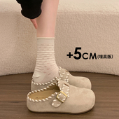 包头女鞋 复古内增高勃肯拖鞋 通勤百搭半拖鞋 春季 子 女外穿2026新款