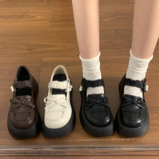 百搭增高复古jk玛丽珍单鞋 春季 女2026新款 厚底配裙子英伦风小皮鞋