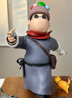 淄博小虾米X姑苏阿焦联名作品今老板系列软陶手工摆件饰品