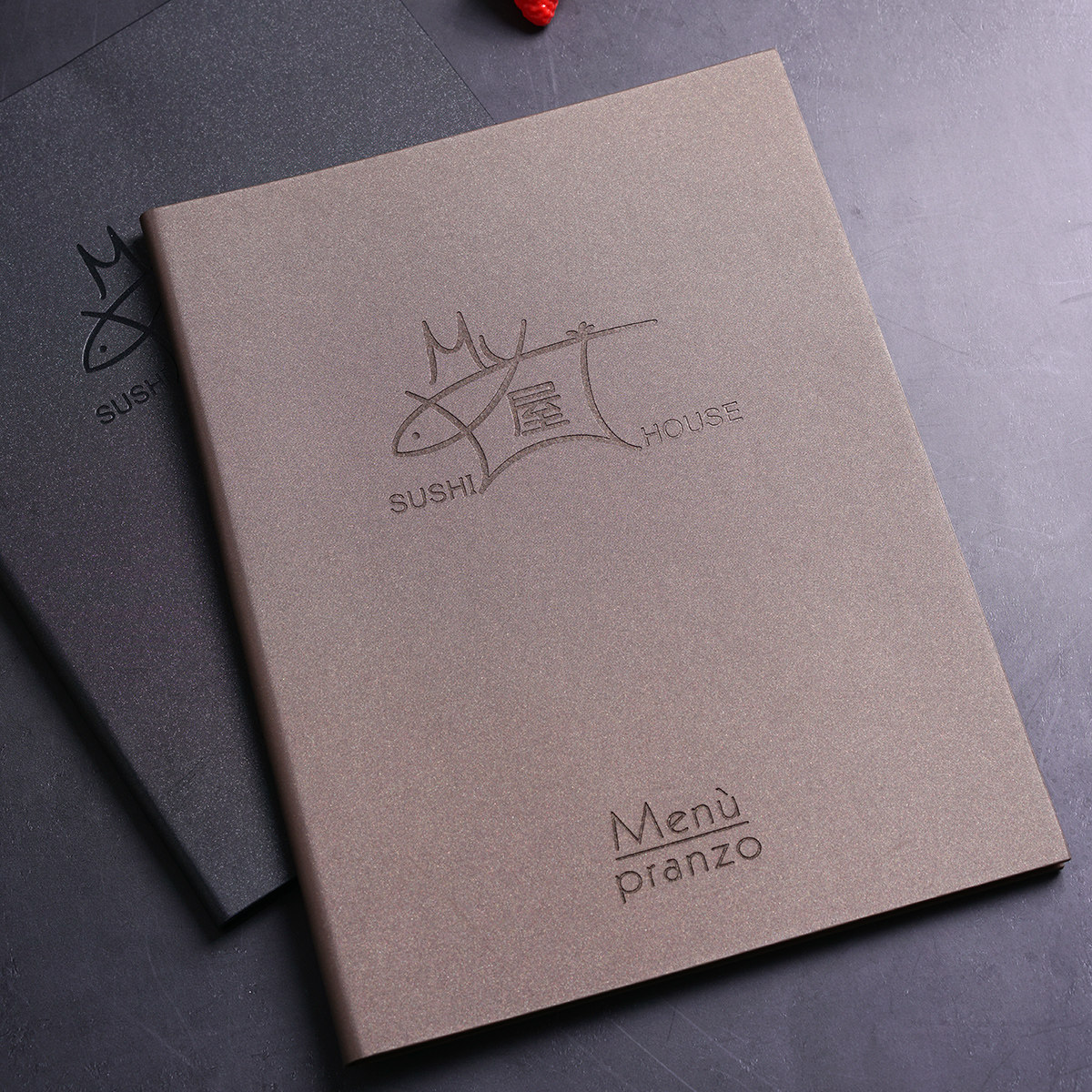 精美皮质菜谱设计制作高档国外餐厅饭店菜谱本活页皮面插页菜单本