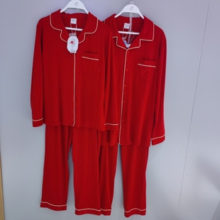 都市丽人睡衣24新款100%无尘棉情侣装结婚本命年家居服套装LHT9C6