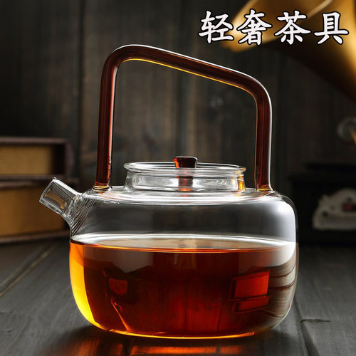 耐热玻璃煮茶壶烧水壶加厚提梁壶