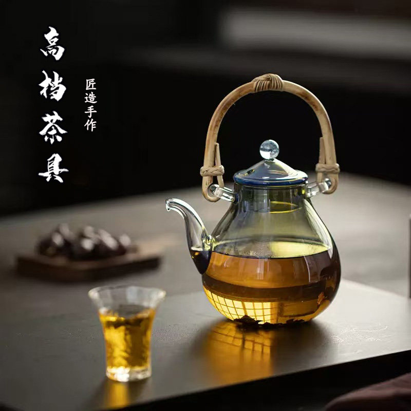 高端耐热玻璃煮茶壶纯手工高颜值提梁壶花茶壶养生烧水壶功夫茶具图片